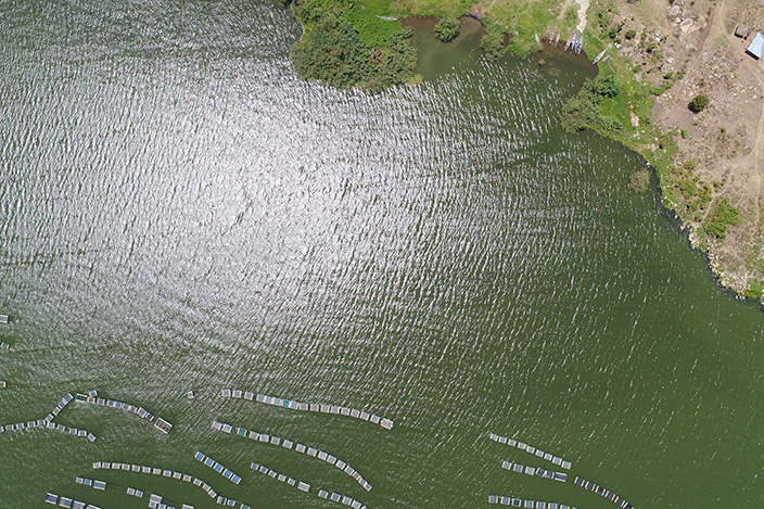 Drone footage of Lake Victoria