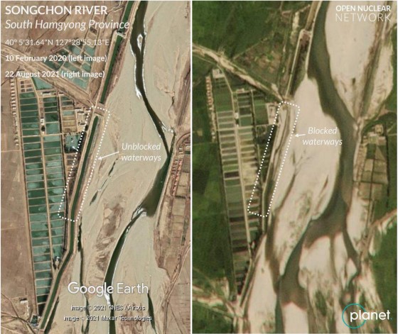 Example of damage to waterways along the Songchon River