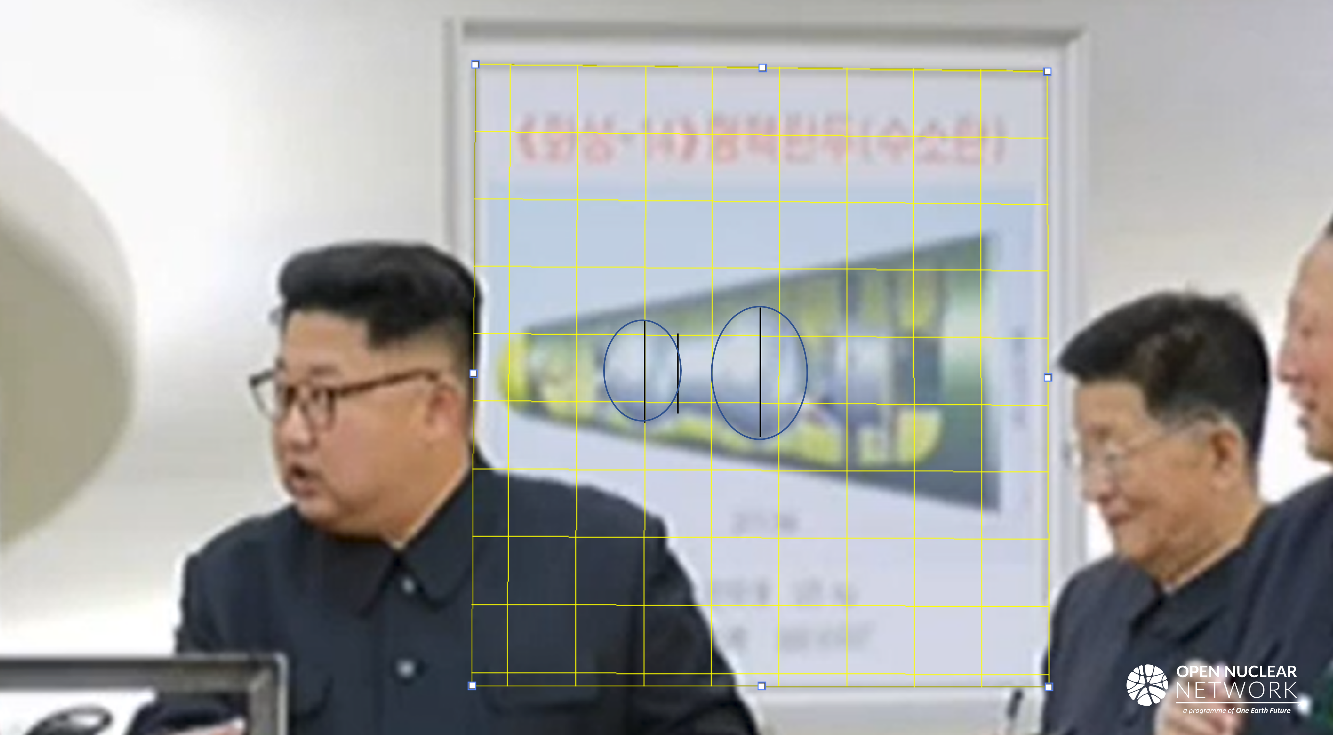 Figure 12. Diagram of re-entry vehicle shown to Kim Jong Un during his inspection. Image: KCTV 