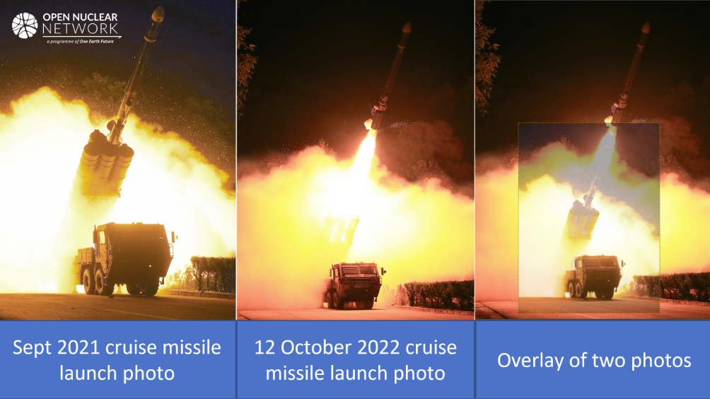 Comparison between cruise missile launch photos