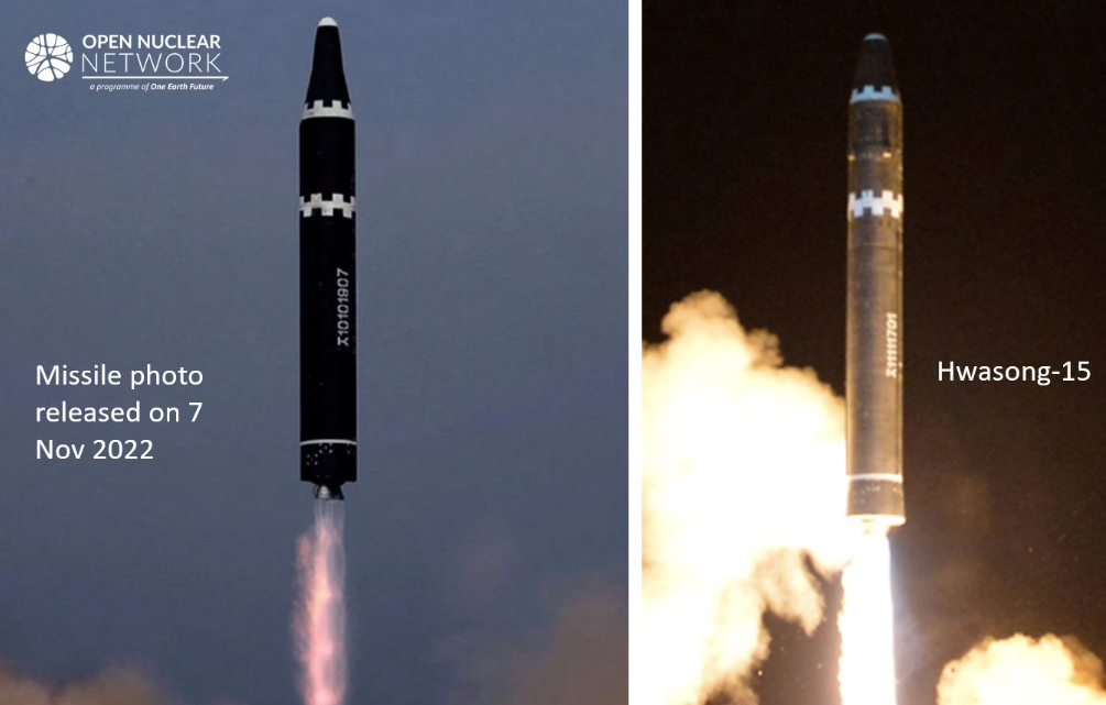 Comparison between the ballistic missile photo