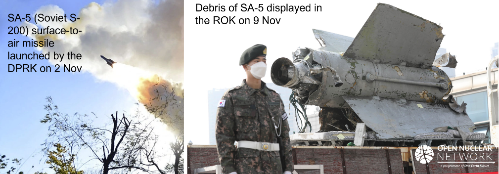 ROK has salvaged debris of at least one SA-5 SAM from the sea
