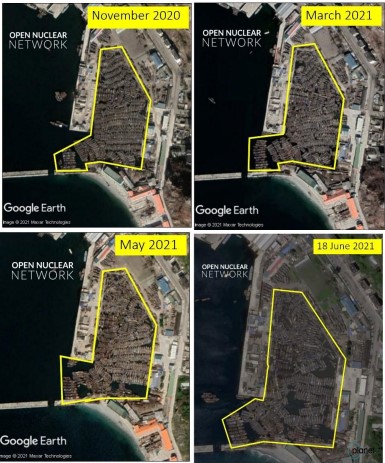 Fixed-point observation of the eastern harbour for fishing vessels in the Chongjin Port