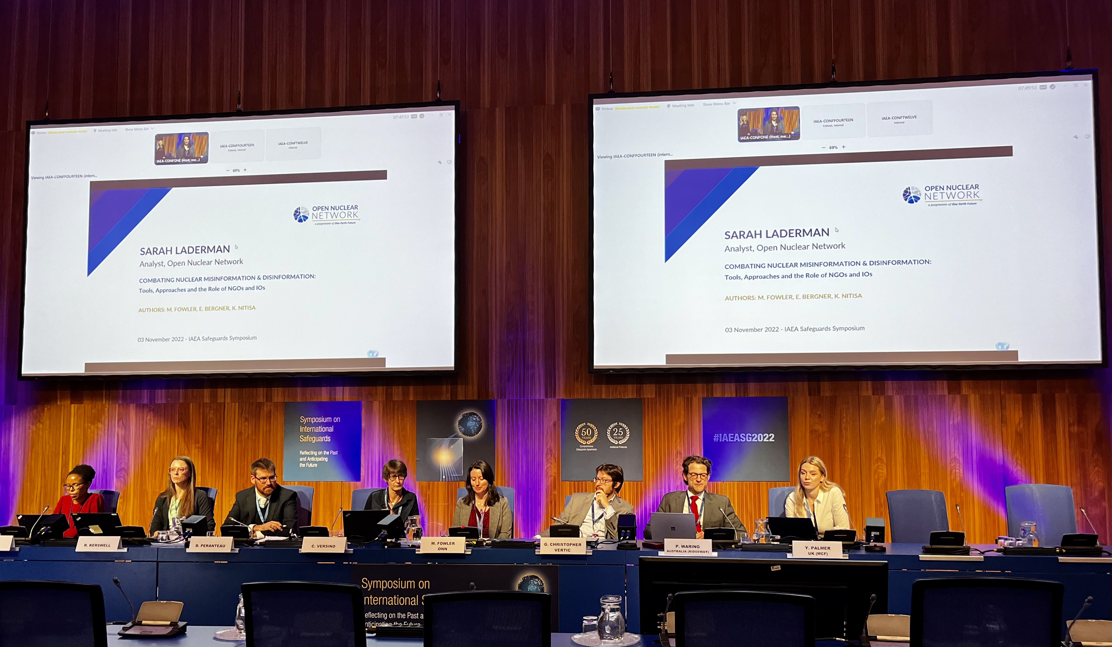 Sarah Laderman presents a paper at the IAEA Symposium on International Safeguards