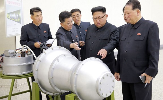 Kim Jong Un inspects a purported thermonuclear bomb