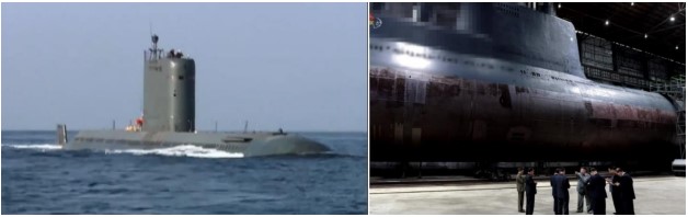 Left 824 Yongung submarine-Right Type 033 submarine