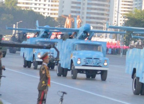 Mid-sized drones during a military parade