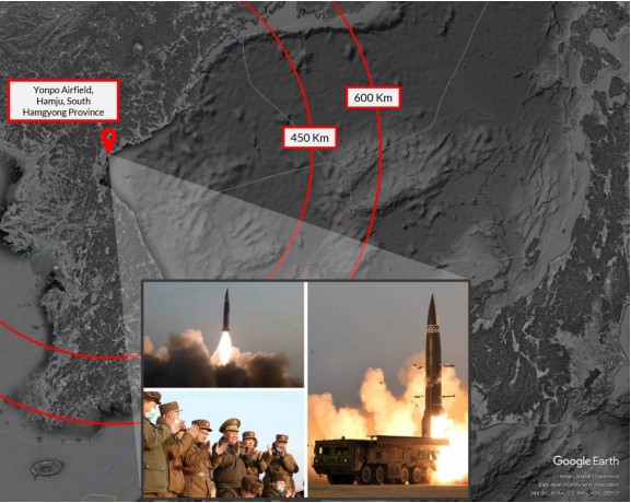 Official images of the launches suggest that they took place at Yonpo Airfield in Hamju County