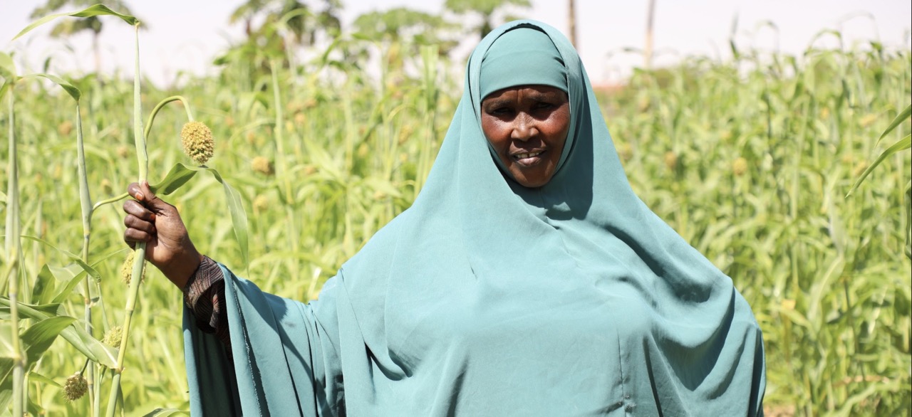 Somali Women showing off wheat crop