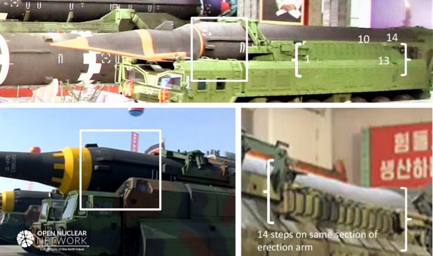 The number of steps on the same section of the erection arms for the new hypersonic missile