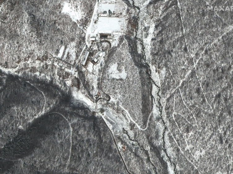 Punggye-ri nuclear weapons test site. Satellite imagery from 31 March 2022.