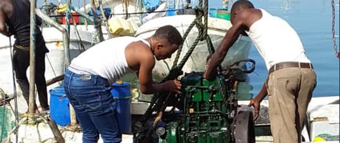 Somali engine repair workshop