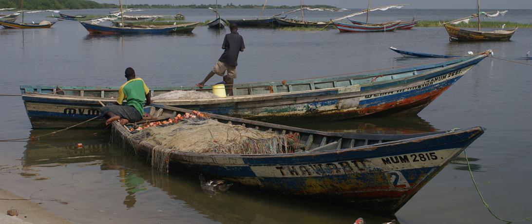 Fishers in Lake Victoria