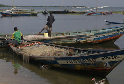 Fishers in Lake Victoria